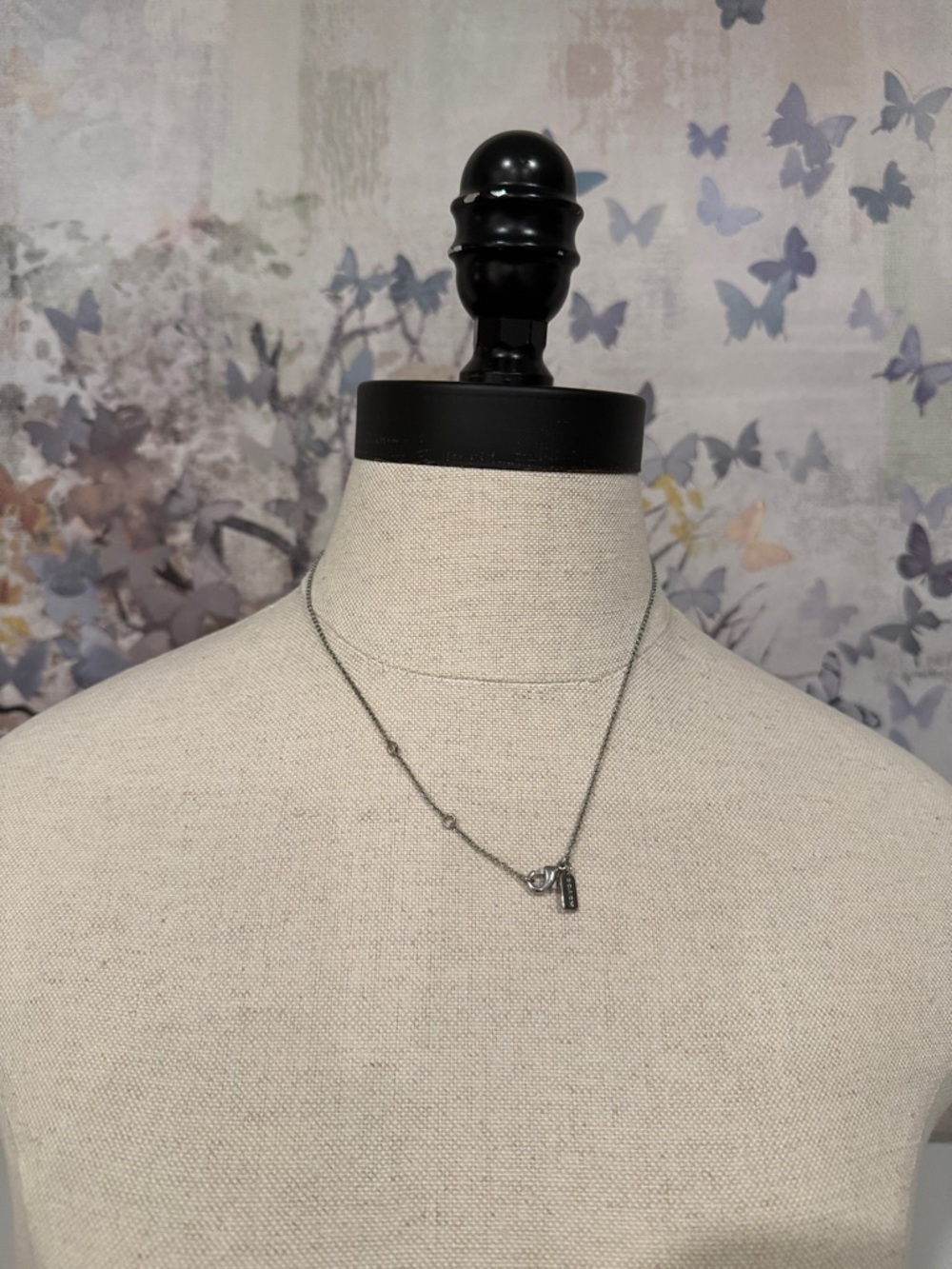 COACH Silver Floral Branch Pendant Necklace - Women Jewelry - Picture 3 of 4